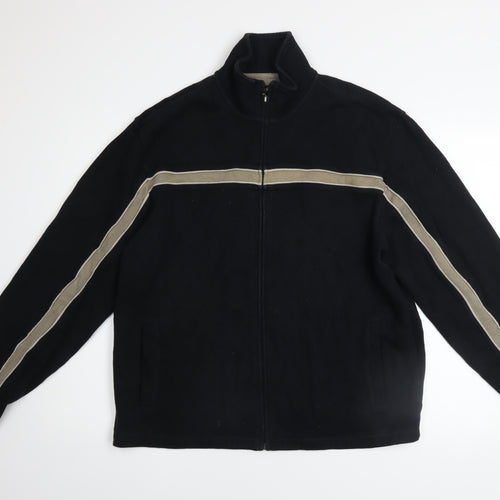 Next Men's Black Cotton Full Zip Collared Casual Jacket Size L
