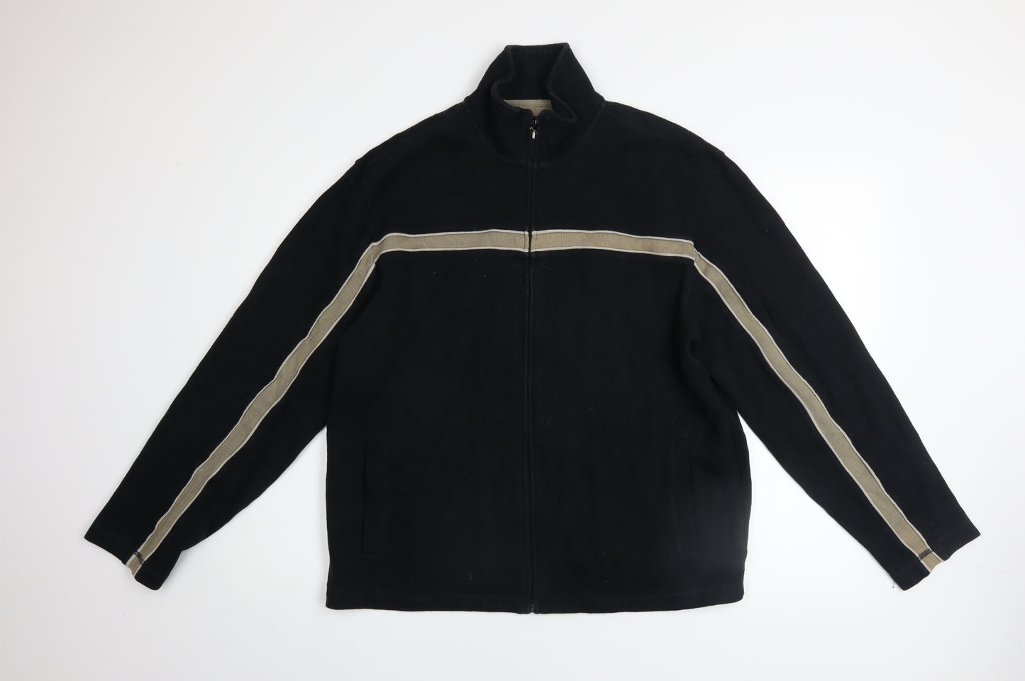 Next Men's Black Cotton Full Zip Collared Casual Jacket Size L