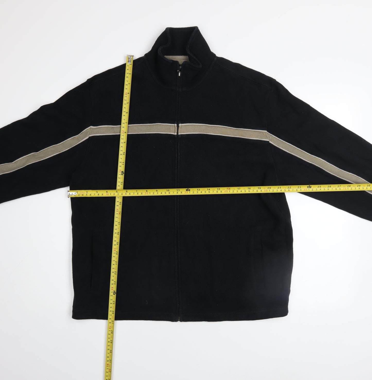 Next Men's Black Cotton Full Zip Collared Casual Jacket Size L