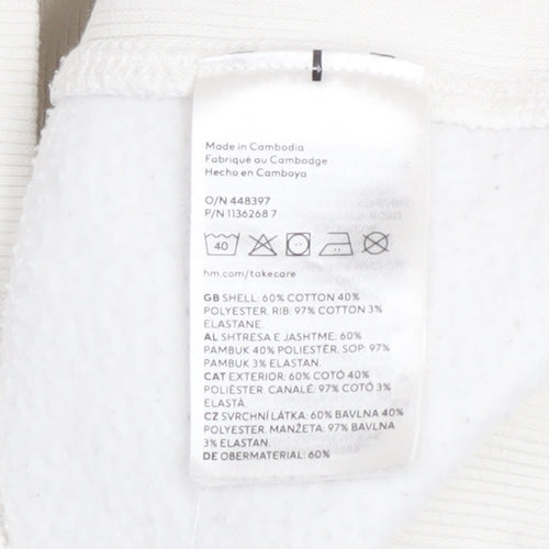 H&M Men’s White Keith Haring Pullover Sweatshirt Size S Oversized Fit