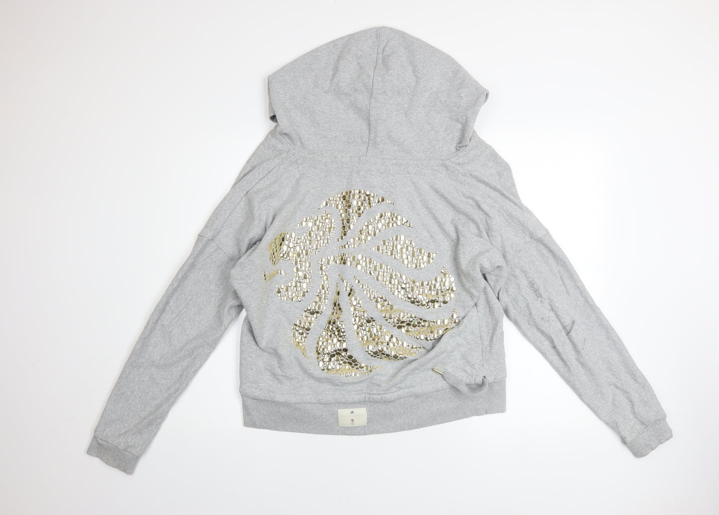 Adidas Stella McCartney Team GB Grey Sequin Hoodie Womens 16