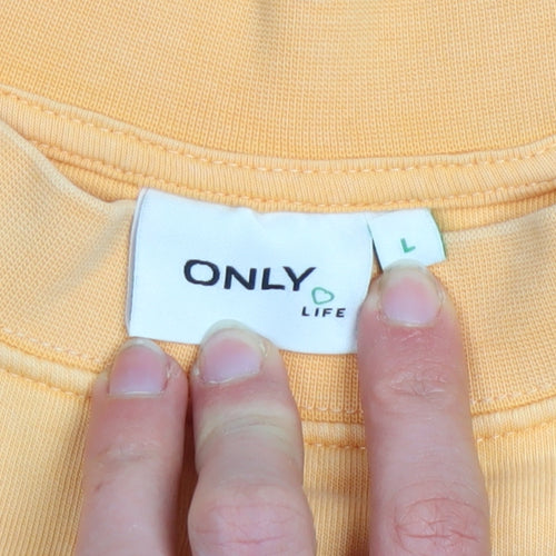 ONLY Life Women's Yellow Crew Neck Pullover Sweatshirt Size L