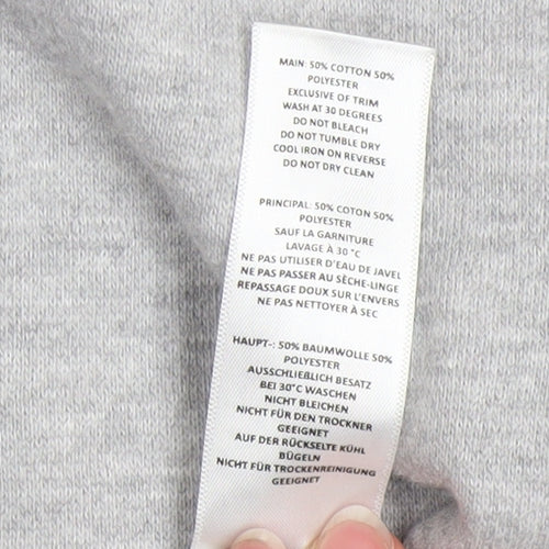 BoohooMAN Men's Grey Pullover Hoodie XS Regular Fit Logo Style