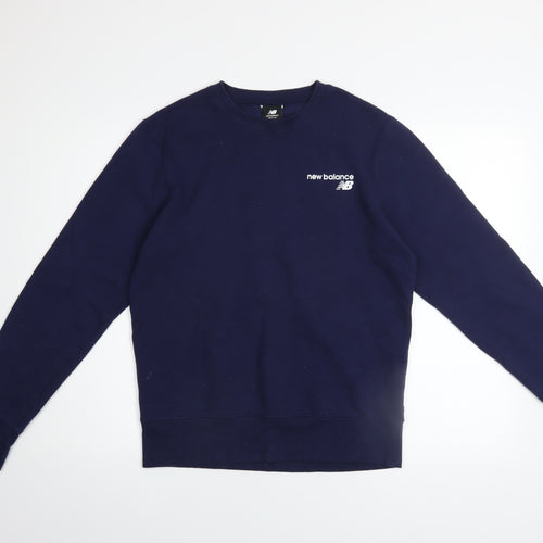 New Balance Men’s Blue Pullover Sweatshirt Size S Crew Neck Fleece