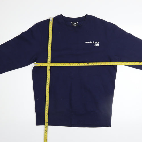 New Balance Men’s Blue Pullover Sweatshirt Size S Crew Neck Fleece