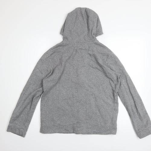 Nike Boys Grey Full Zip Hoodie XL 158-170cm Cotton Fleece Sweatshirt