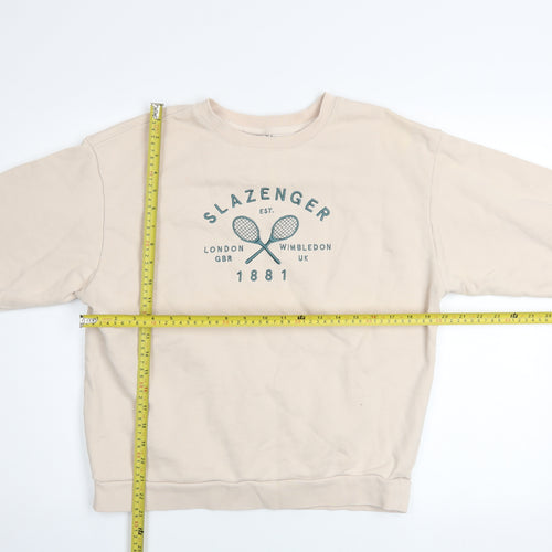 Slazenger Women's Beige Crew Neck Pullover Sweatshirt Size 10