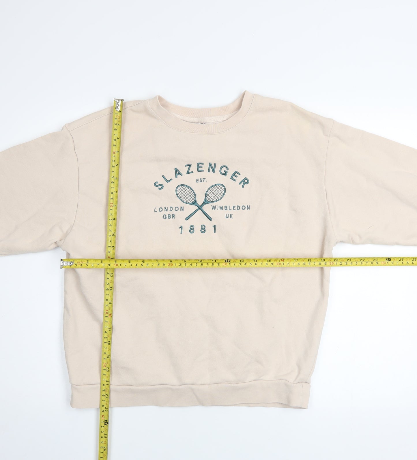Slazenger Women's Beige Crew Neck Pullover Sweatshirt Size 10