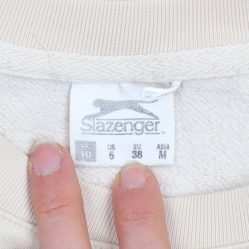 Slazenger Women's Beige Crew Neck Pullover Sweatshirt Size 10
