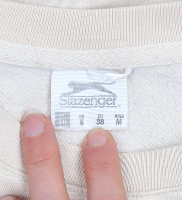 Slazenger Women's Beige Crew Neck Pullover Sweatshirt Size 10