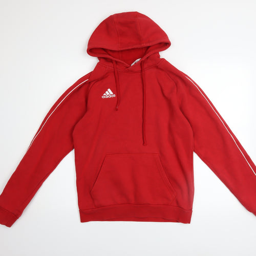 Adidas Men's Red Pullover Hoodie Small Regular Fit Fleece Sweatshirt