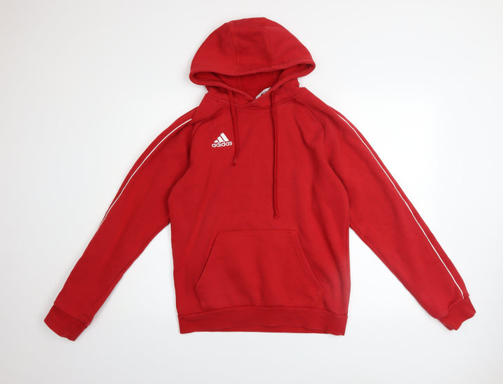 Adidas Men's Red Pullover Hoodie Small Regular Fit Fleece Sweatshirt