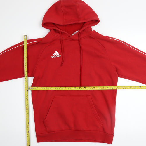 Adidas Men's Red Pullover Hoodie Small Regular Fit Fleece Sweatshirt