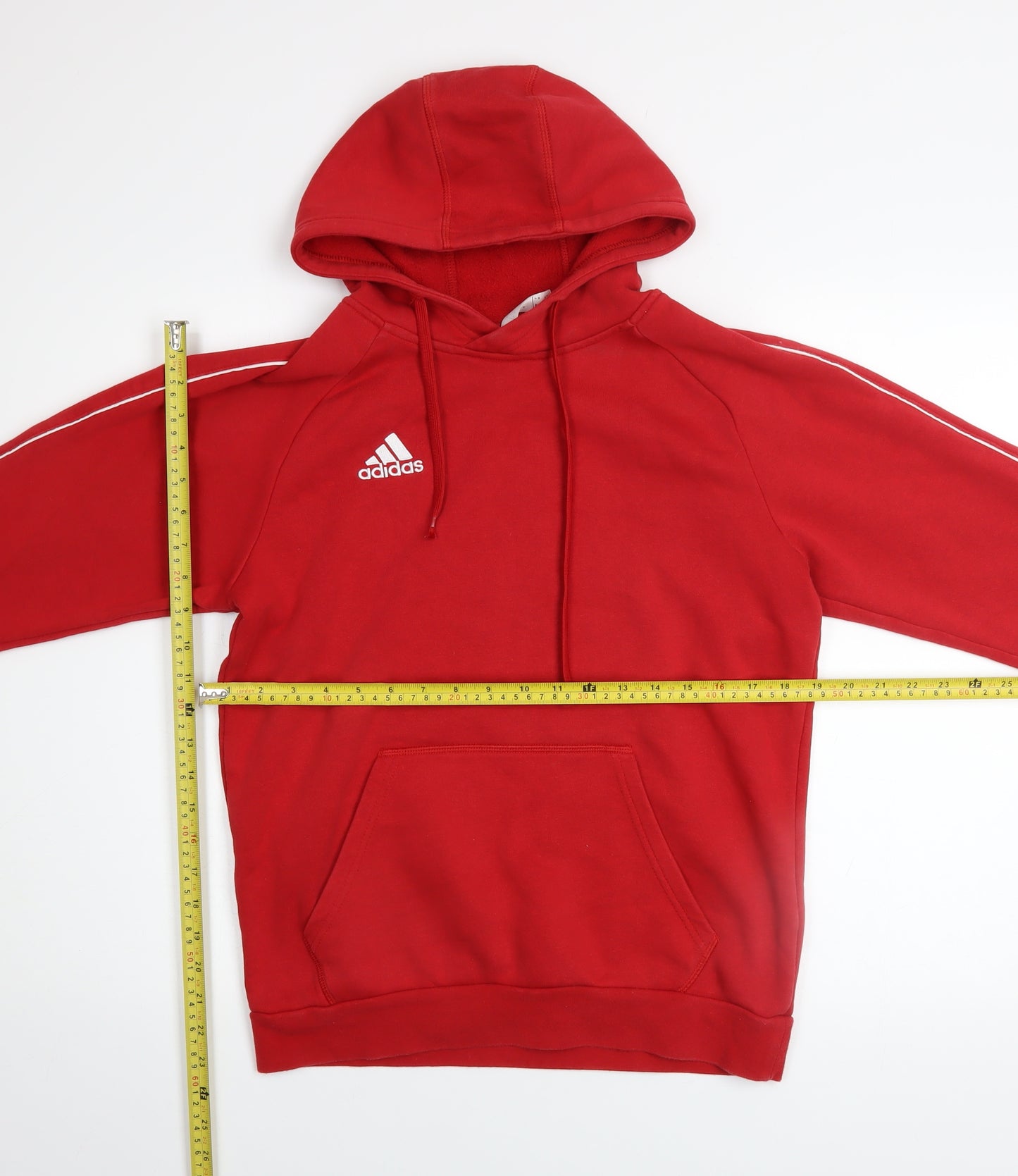 Adidas Men's Red Pullover Hoodie Small Regular Fit Fleece Sweatshirt