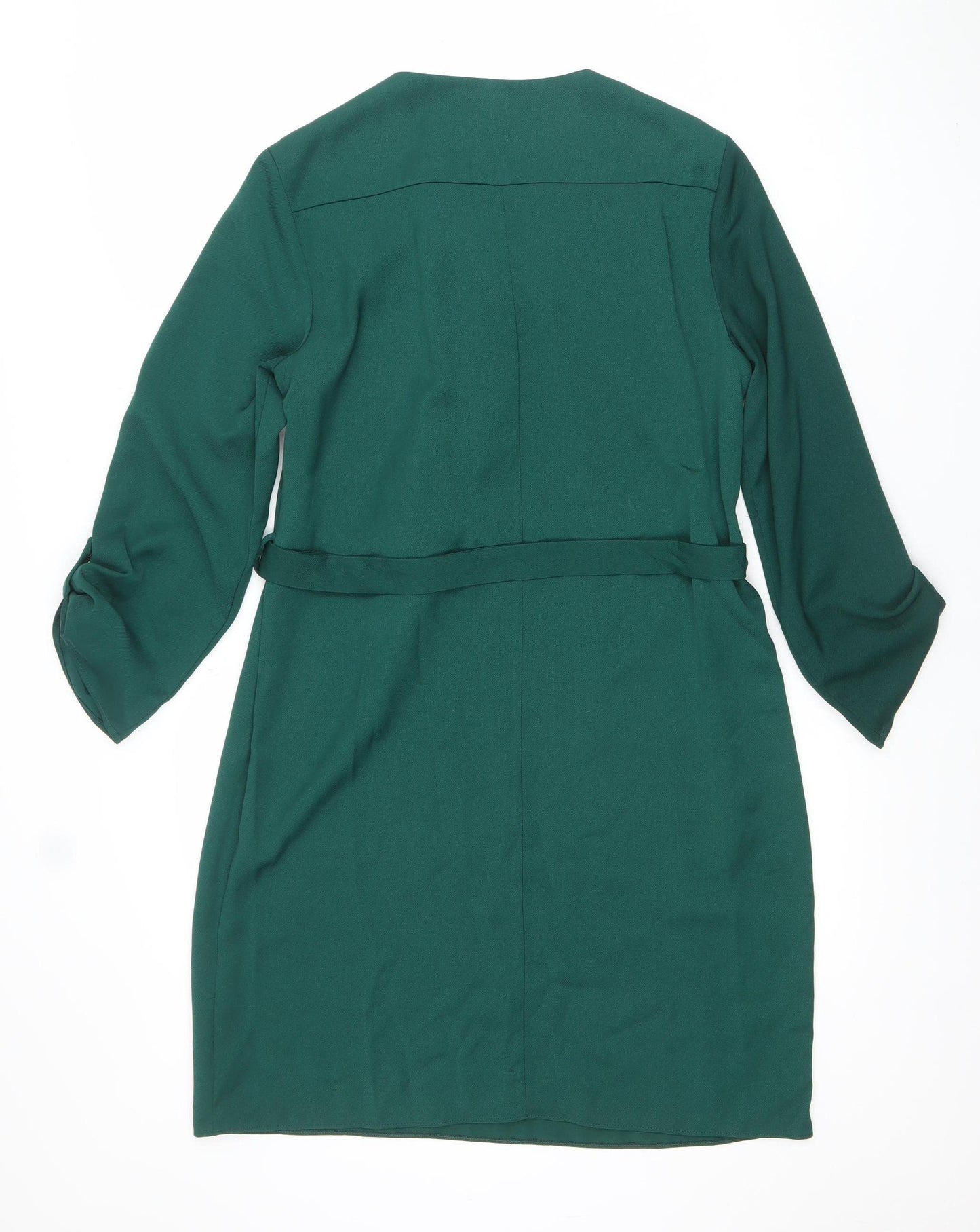 Edit Mark Heyes Women Green Size 10 Belted Shift Dress with Zip Detail