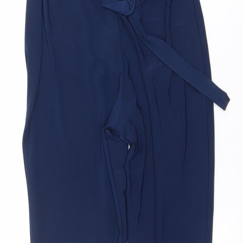 PrettyLittleThing Women Navy Blue Size 10 Strappy Jumpsuit Polyester Blend