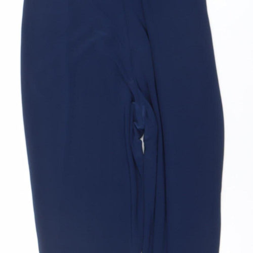 PrettyLittleThing Women Navy Blue Size 10 Strappy Jumpsuit Polyester Blend
