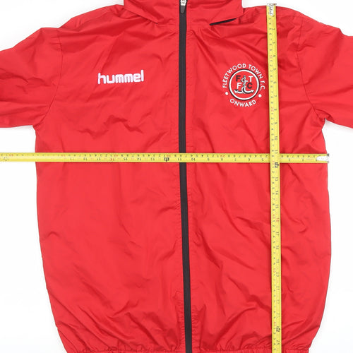 Hummel Men's Red L Windbreaker Sports Jacket Fleetwood Town