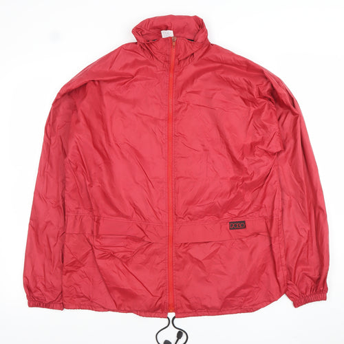 Polo Women Red Windbreaker Jacket M Lightweight Full Zip