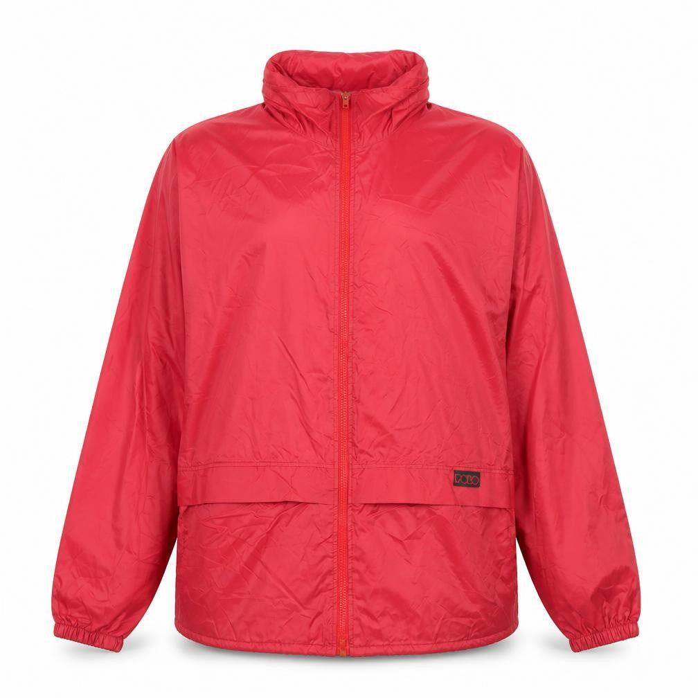 Front view of Polo Women Red Windbreaker Jacket M Lightweight Full Zip
