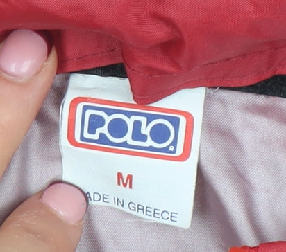 Polo Women Red Windbreaker Jacket M Lightweight Full Zip