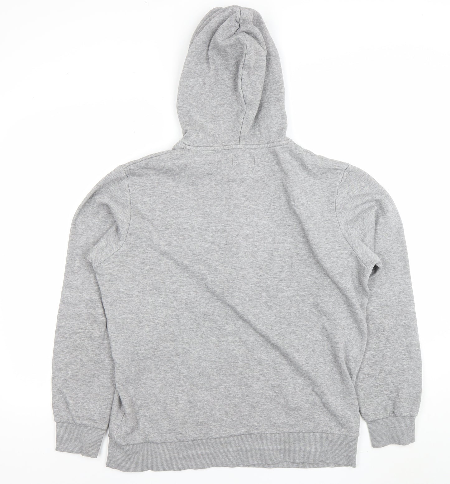 Jack & Jones Men's Grey Pullover Hoodie L Graphic Print Casual