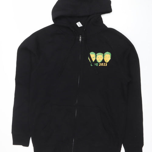 AS Colour Mens Black Full Zip Hoodie Medium Live 2023 Graphic Print