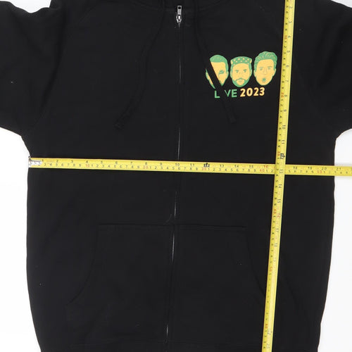 AS Colour Mens Black Full Zip Hoodie Medium Live 2023 Graphic Print