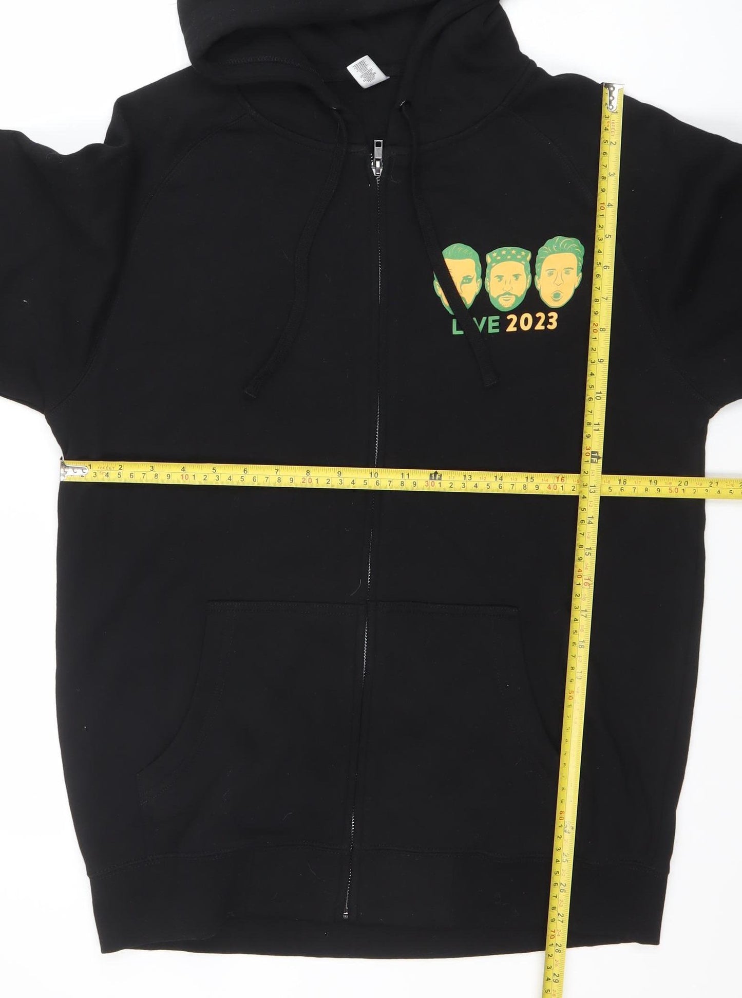AS Colour Mens Black Full Zip Hoodie Medium Live 2023 Graphic Print
