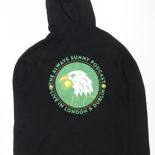 AS Colour Mens Black Full Zip Hoodie Medium Live 2023 Graphic Print