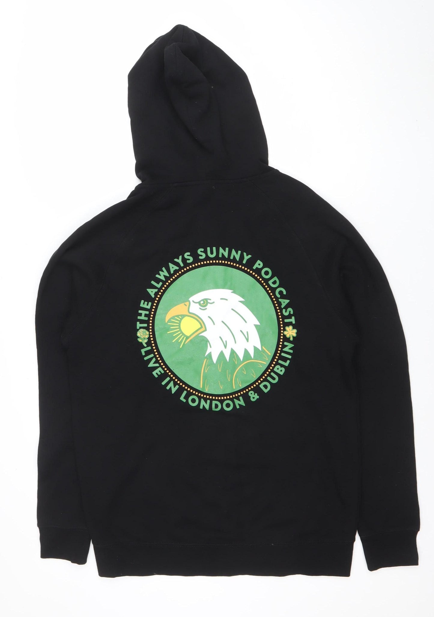 AS Colour Mens Black Full Zip Hoodie Medium Live 2023 Graphic Print