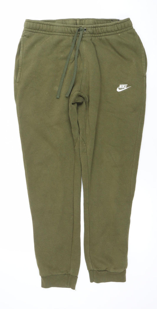 Nike Men's Green Fleece Jogger Trousers Size M Regular Fit