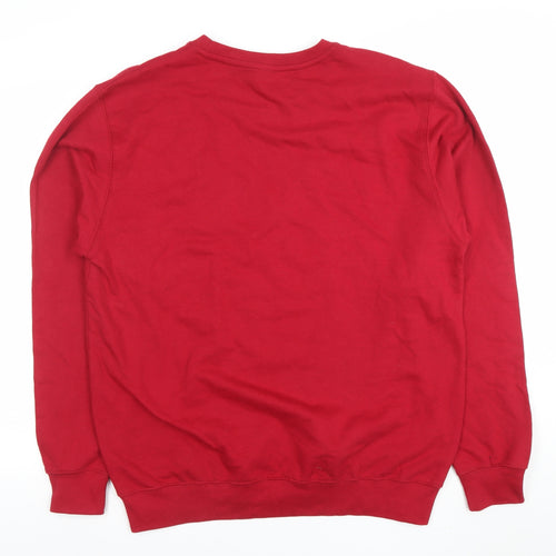 JustHoods Women Red Merry Cactus Cotton Sweatshirt L