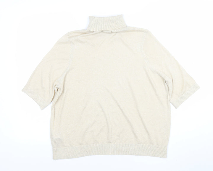 Marks and Spencer Women’s Beige Roll Neck Knit Top Size L