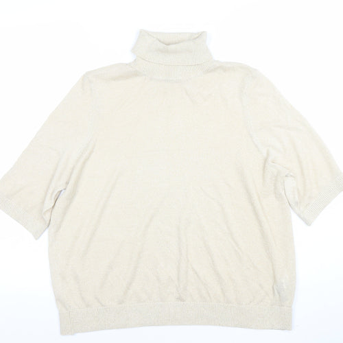Marks and Spencer Women’s Beige Roll Neck Knit Top Size L