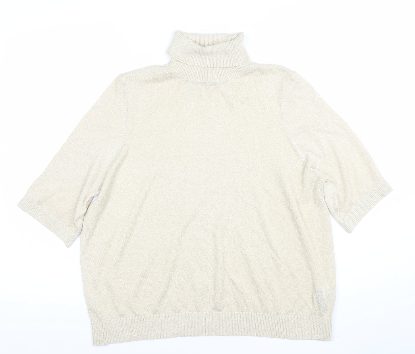 Marks and Spencer Women’s Beige Roll Neck Knit Top Size L