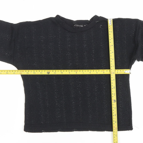 PrettyLittleThing Womens Black Size 6 Cropped Knit Long Sleeve Top