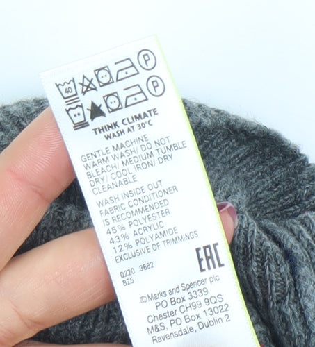 Marks and Spencer Men’s Blue Grey Crew Neck Jumper L Regular Fit