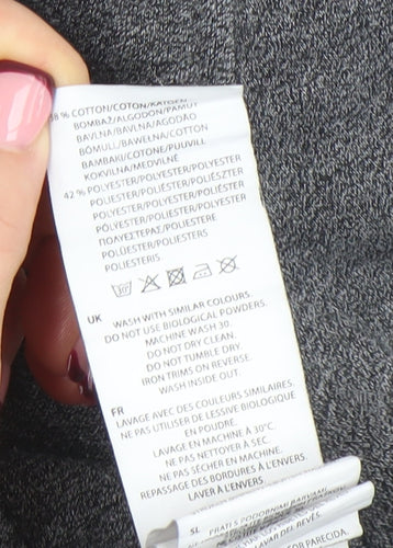 SoulCal & Co Women Grey Full Zip Hoodie UK 12 Cotton Blend Casual
