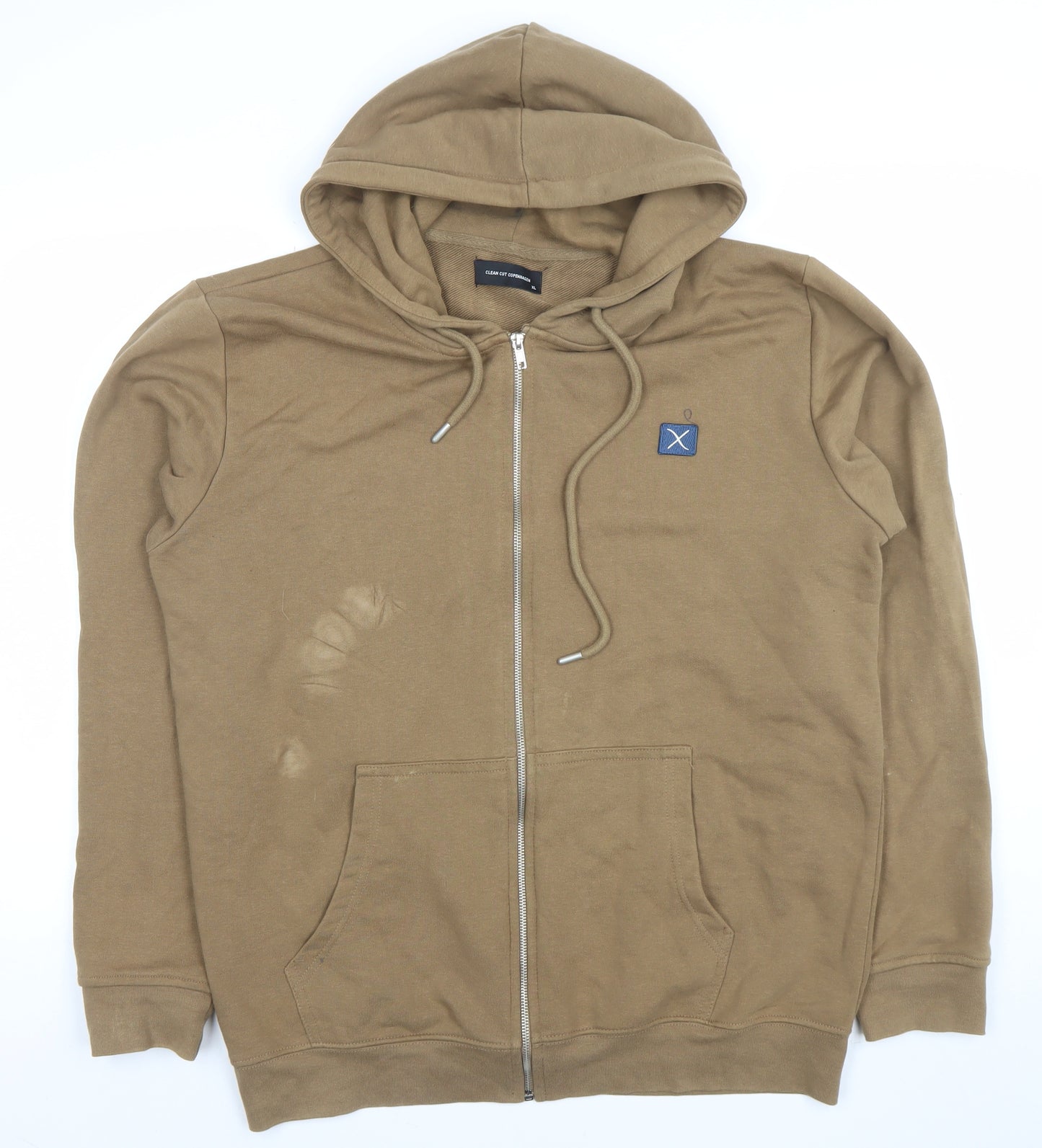 Clean Cut Copenhagen Men's Brown Full Zip Hoodie XL Cotton Blend