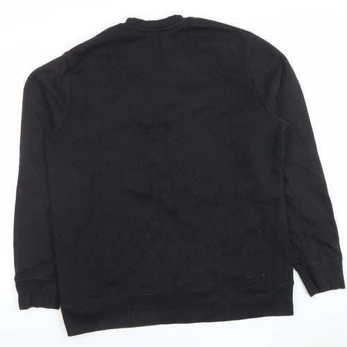Champion Men's Black Large Crew Neck Sweatshirt Pullover Logo