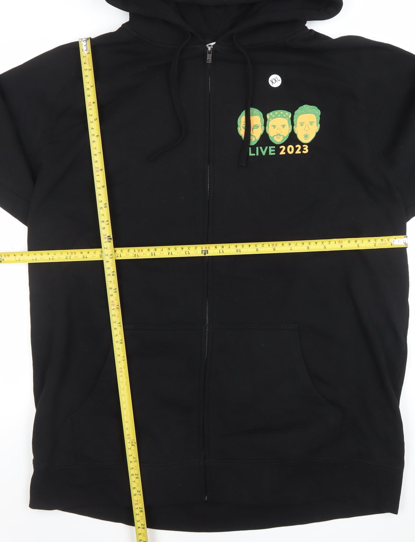 AS Colour Men's Black 2XL Full Zip Hoodie Always Sunny Live 2023 Graphic