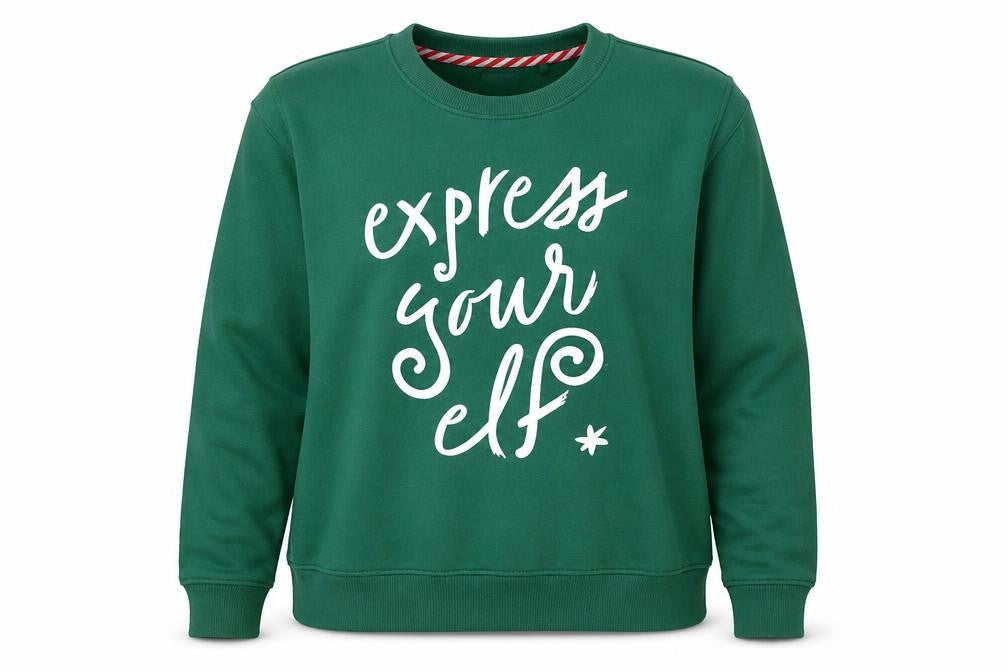 Front view of Sinsay Women's Green Christmas jumper, size S