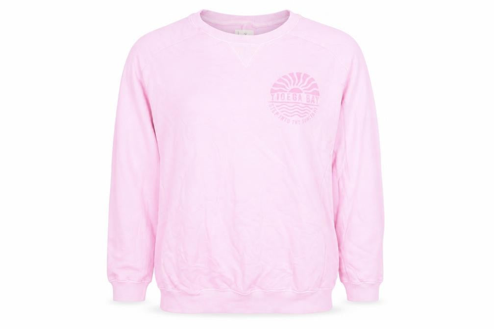 Front view of Next Women Pink Cotton Crew Neck jumper, size S