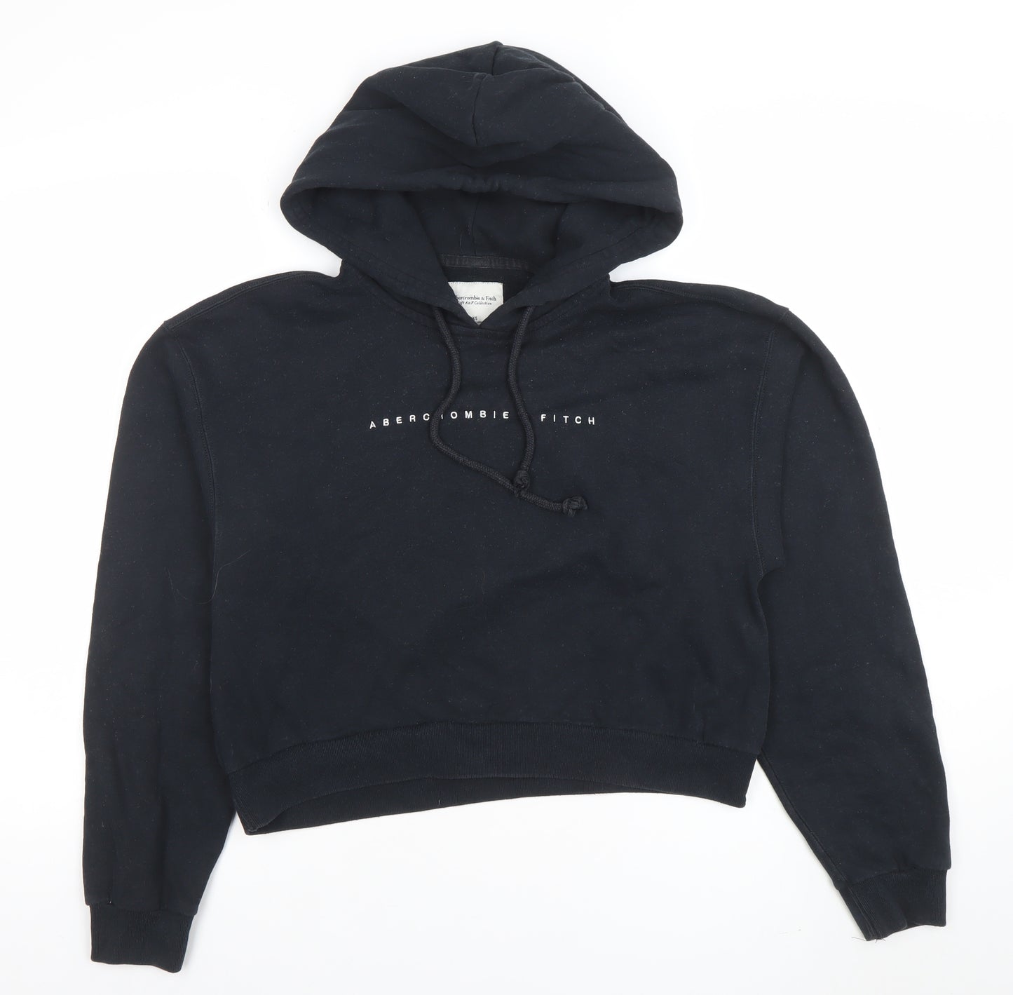 Abercrombie & Fitch Unisex Black XS Pullover Hoodie Logo Fleece