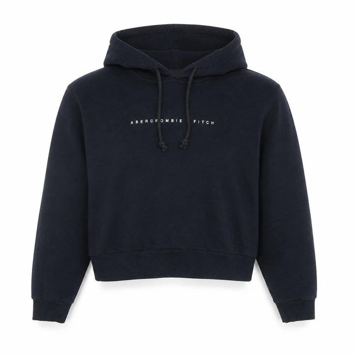 Abercrombie & Fitch Unisex Black XS Pullover Hoodie Logo Fleece