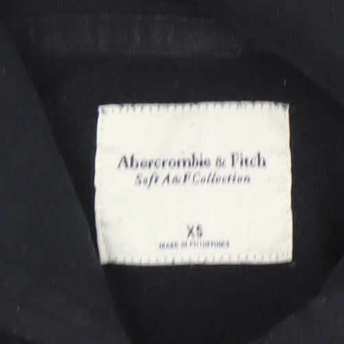 Abercrombie & Fitch Unisex Black XS Pullover Hoodie Logo Fleece