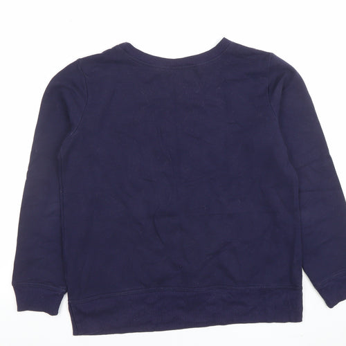 GAP Girls Blue Glitter Logo Sweatshirt Size S Pullover Fleece