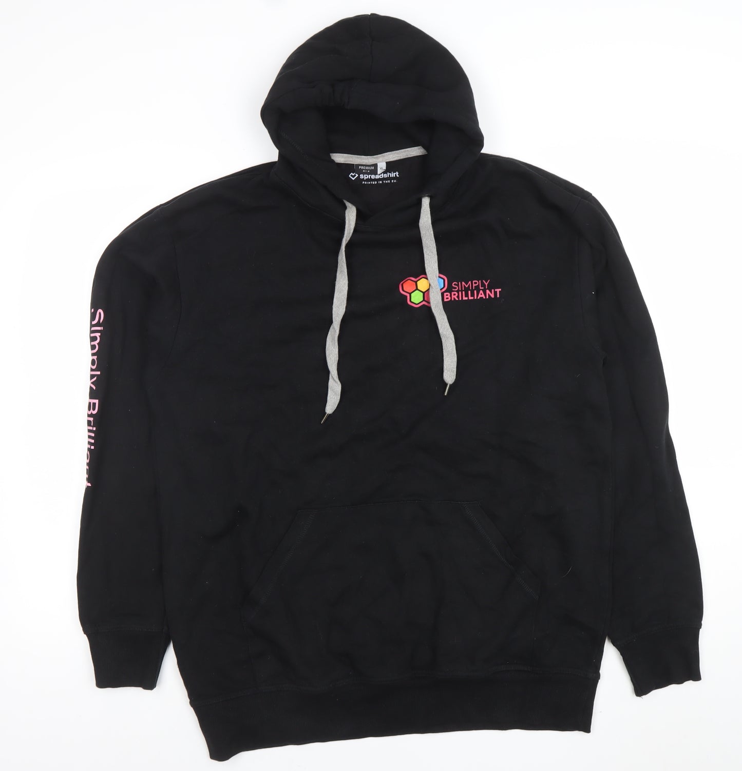 Spreadshirt Men’s Black XL Pullover Hoodie Simply Brilliant Design