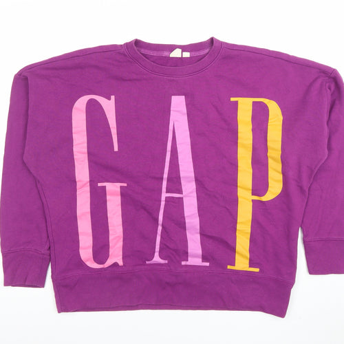GAP Women's Purple Logo Crew Neck Pullover Sweatshirt Size S